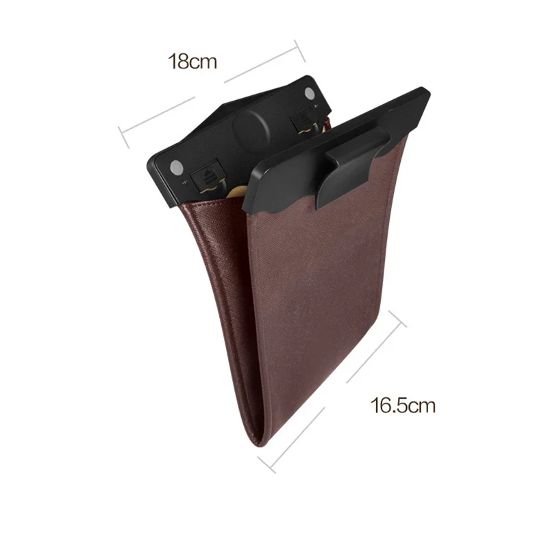 Car Trash Can Front-Row Hanging Garbage Bin Pu Leather Foldable Storage Co-Pilot Trash Bag Auto Organize Interior Accessories
