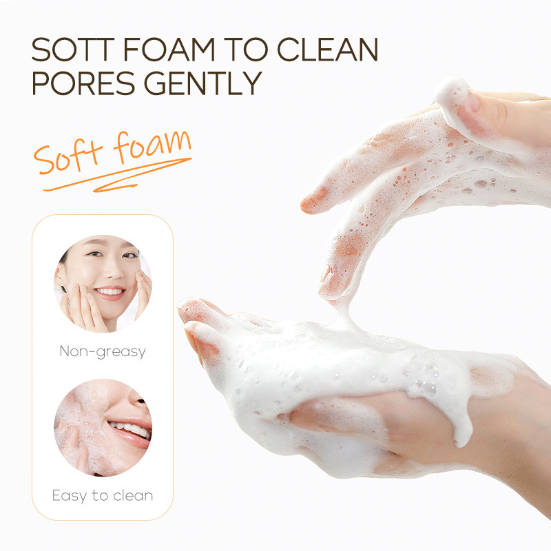 LAIKOU Vitamin C Facial Cleanser Skin Cleansing Moisturizing Blackhead Remove Skincare Face Wash Foam Face Skin Care