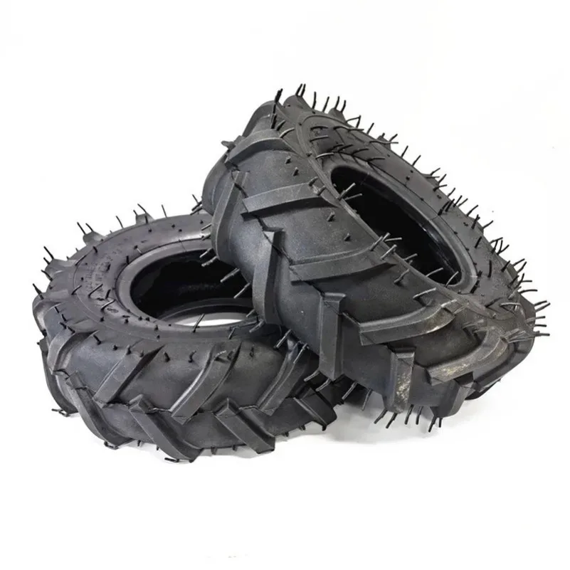 13 inch herringbone inflatable wheel X 5.00-6 micro tiller tractor pneumatic tire rubber scraper