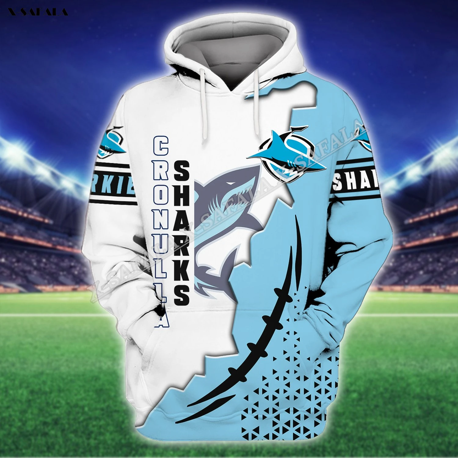 Australia Rugby Sharks Sport 3D Child Kid Print Hoodie Men's Adult Outwear Shirt Pullover Sweatshirt Casual Jacket