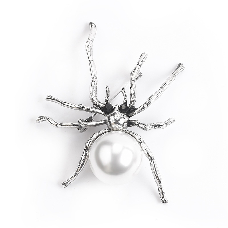Fun creative metal spider brooch coat clothing pin insect brooches gift