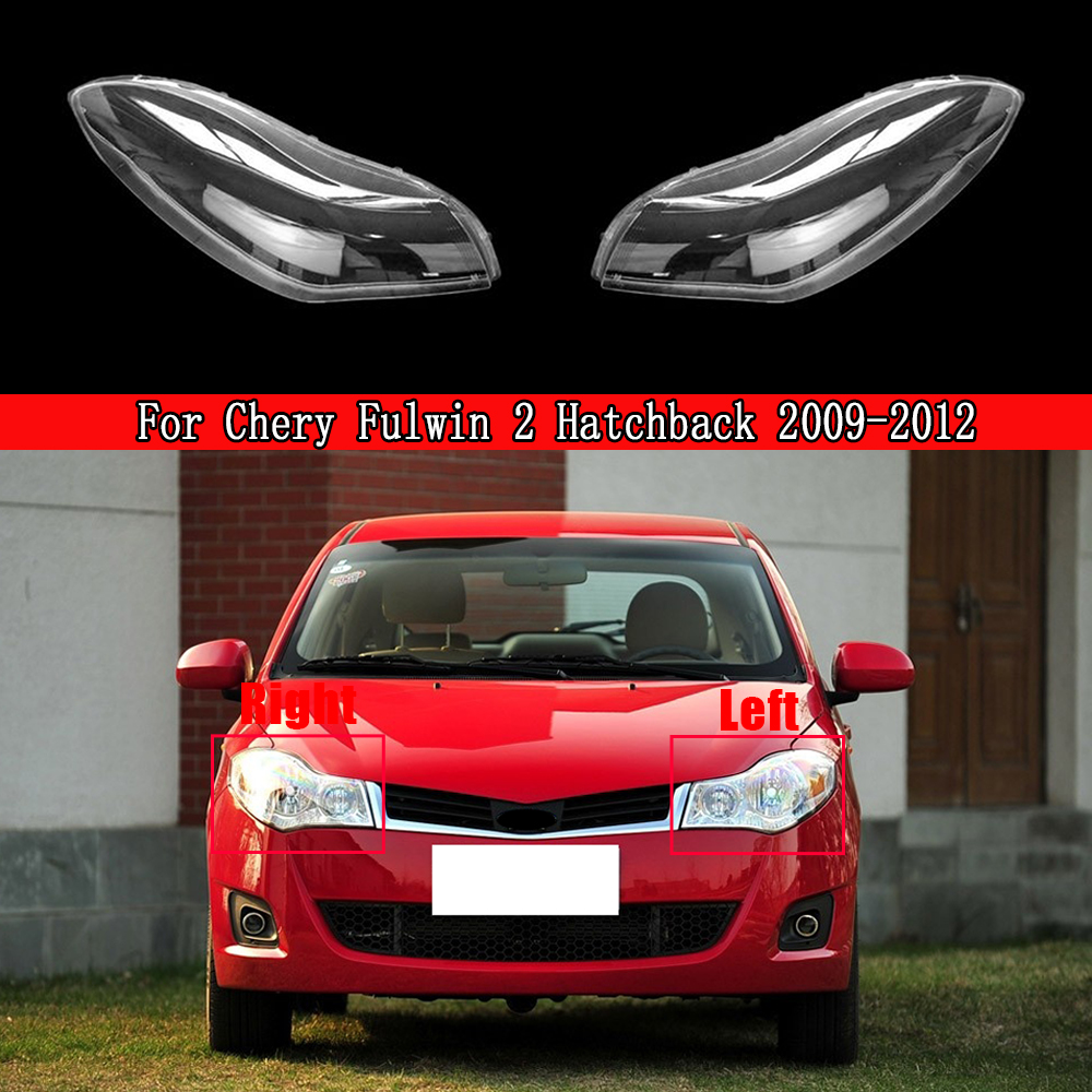 For Chery Fulwin 2 Hatchback 2009~2012 Bright Head Light Shade Shell Caps Front Headlamp Lamp Cover Lampshade Headlight