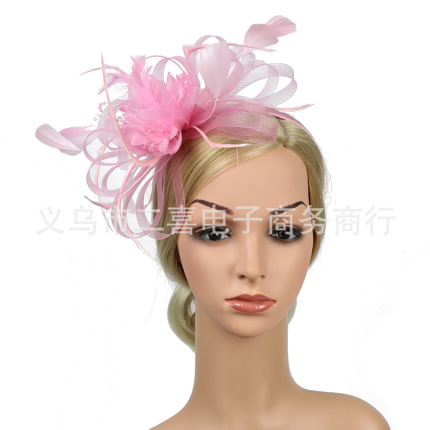 Big Fascinator Hat Women Wedding Elegant Feather Pillbox Cap Royal Party Headpiece Ladies Evening Church Chapeau 240401