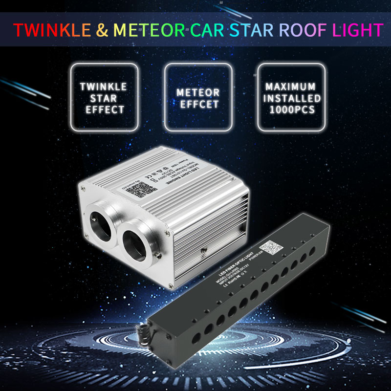 16w Meteor Twinkle Car Star Roof Light Starry Sky Ceiling Lamp Lights Auto Interior Lights Stars Lamp LED Fiber Optic Lighting