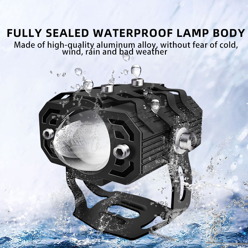 Car Motorcycle Driving Light Vehicle Headlight Projector Lens Lamp ATV Scooter Auxiliary Spotlight Lamp Moto Fog Light Bar 12V