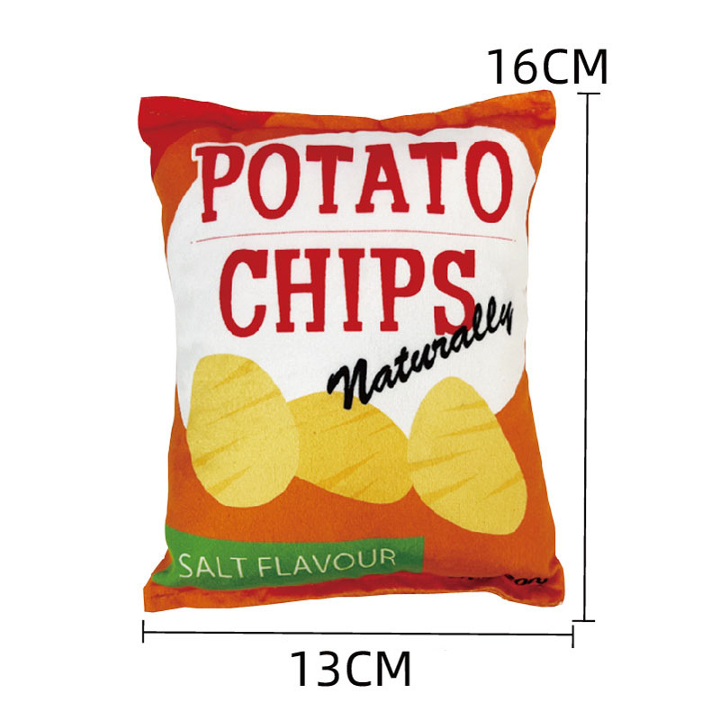 Funny Dog Toys Plush Simulated Potato Chip Food Puppy Training Chew Toys Indoor Interactive Sound Toys Pet Supplies