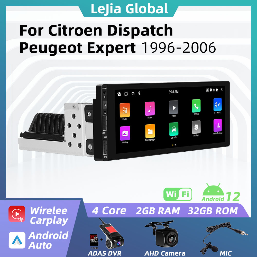 1din Android Car Multimedia for Citroen Dispatch Peugeot Expert 1996-2006 1 Din Radio Stereo Head Unit Carplay Autoradio GPS