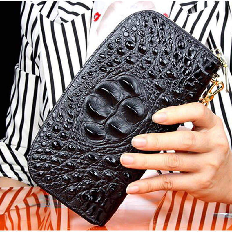 Card holder wallet High quality crocodile pattern cowhide leather clutch women Genuine leather bag women wallet