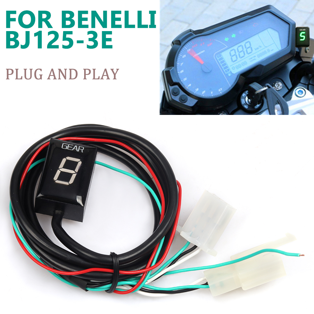 Gear Indicator Motorcycle 1-6 Level Ecu Plug Mount Speed Digital Display Meter Waterproof For Benelli TNT125 BJ125 BJ 125-3E