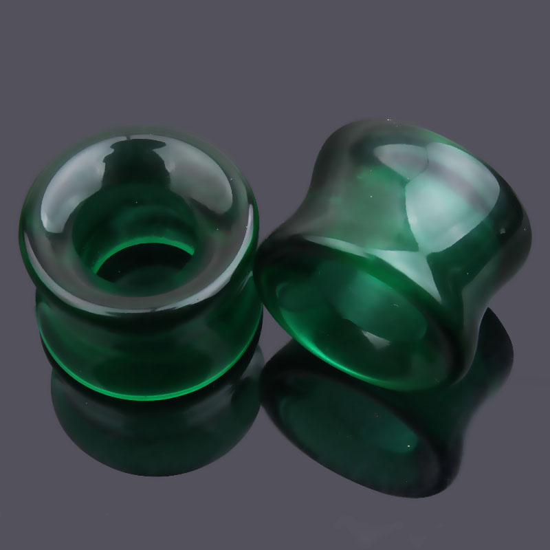 1 Pair Glass Ear Gauge Ear Plug and Tunnel Hollow Single Flared Ear Flesh Gauges Piercing Ear Expander Stretcher Body Jewelry