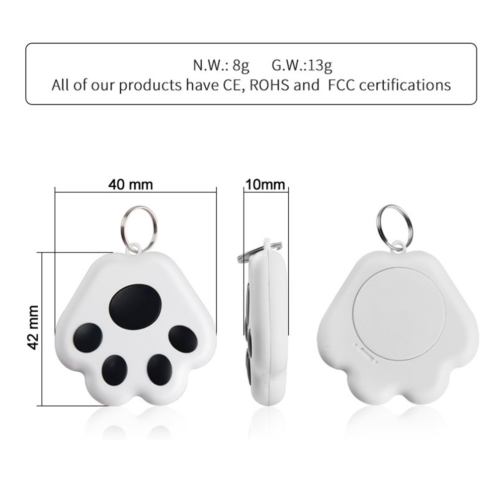 Mini Cute Cat Paw Smart Tracker Bluetooth Anti-Lost Waterproof Tracker For Car Kids Pets Wallet Key Collar Tracking Device