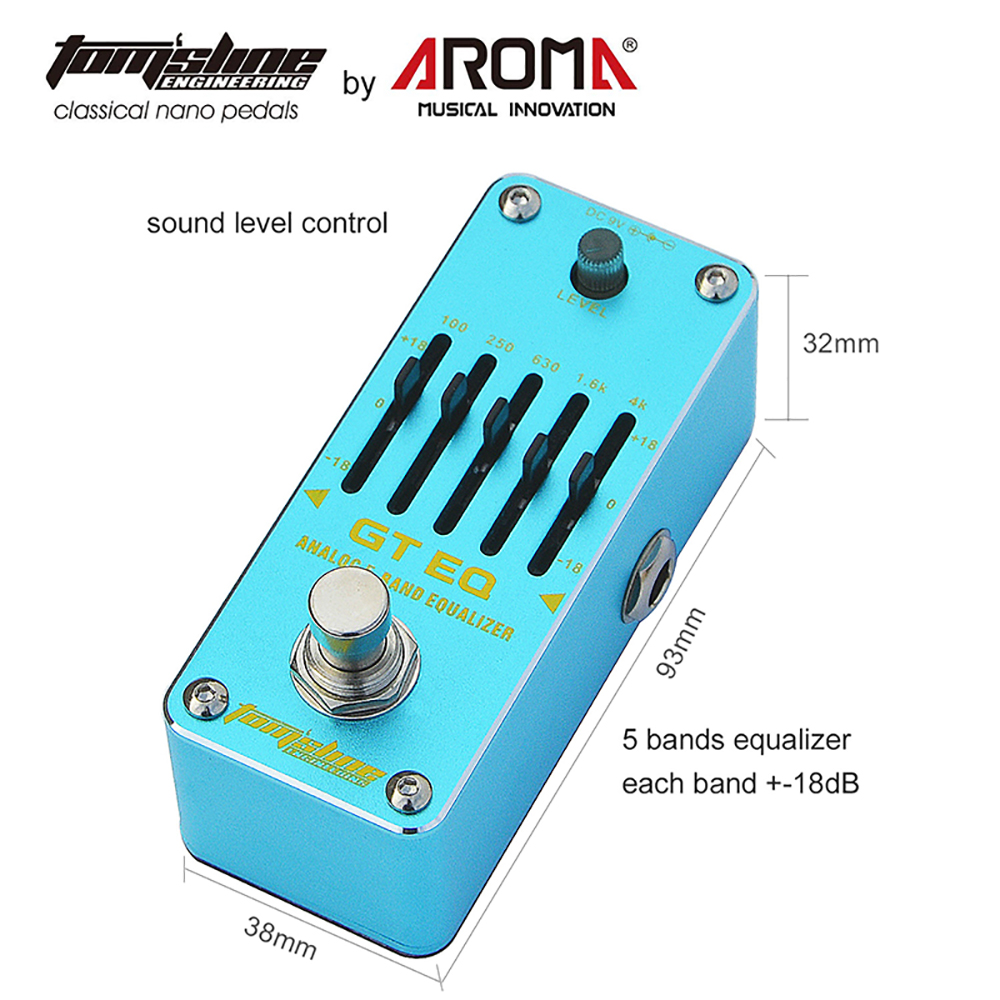Aroma AEG-3 EQ Electric Guitar Effects Pedal 5-band Tone Tuning Equalizer Adjustable Effect Depth True Bypass Guitar Pedal