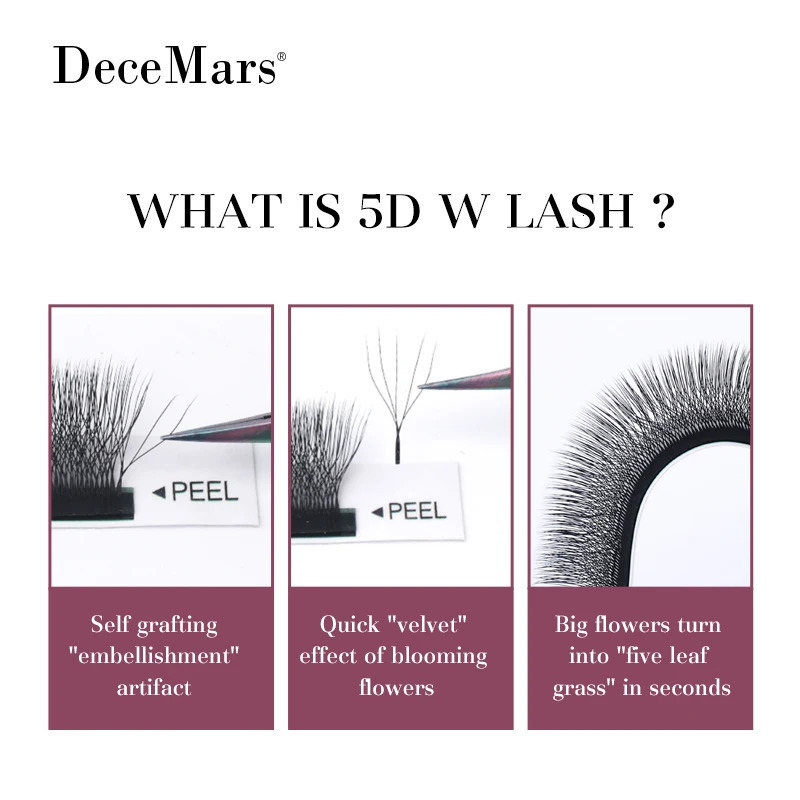 DeceMars 5D - W Shaped Eyelash Extension 12line/Tray 240624