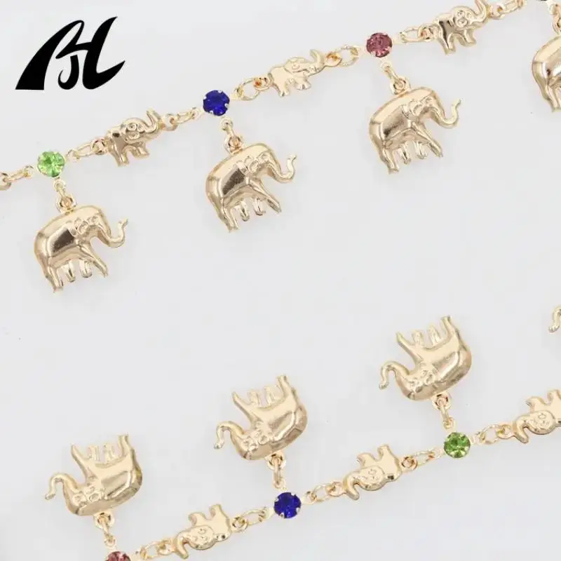 Elephant Anklet Jewelry Set for Women, White Rhinestone Design, 18K Gold Plated, High Quality