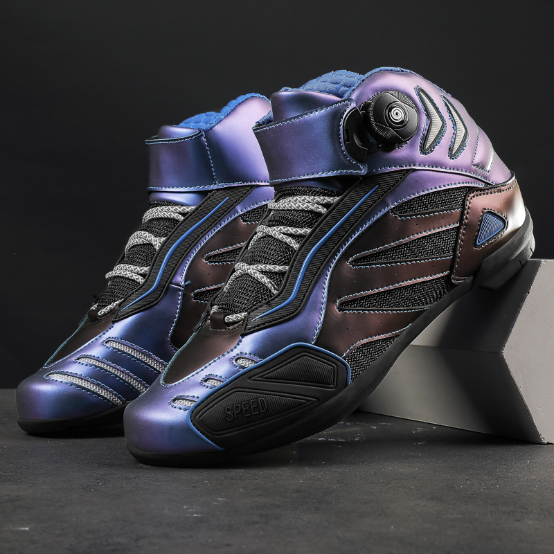 Professional Motorcycle Boots Men Reflective Motorbike Motorcycle Sneakers High-top Protect Ankle Racing Shoes motorrad schuhe