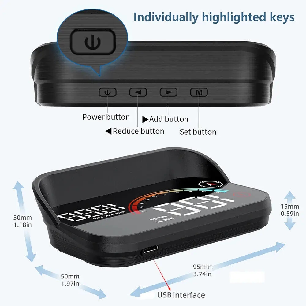 ANCEL M22 OBD2 OBD 2 Car Head-Up Display GPS HUD Projector On-board Computer Speedometer RPM Alarm Speed Warning Digital Display