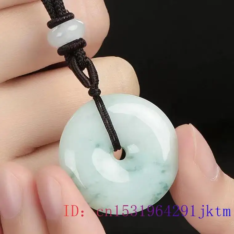 Green Real Jadeite Donut Pendant Necklace Gifts for Women Men Accessories Natural Jewelry Designer Stone Burmese Jade Choker