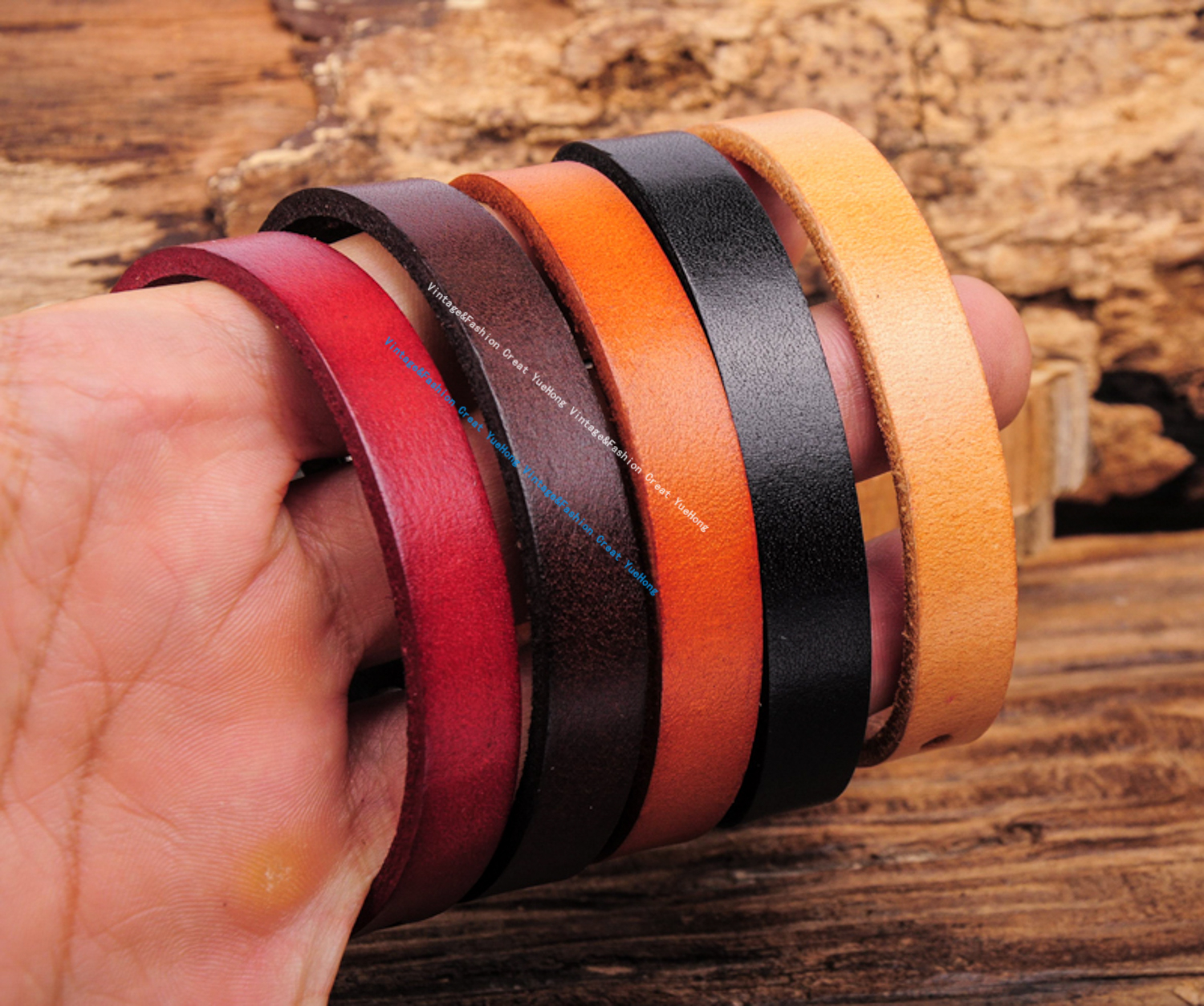 G458 Dark Brown Simply Cool Single Wrap Genuine Leather Bracelet Buckle Cuff Men's