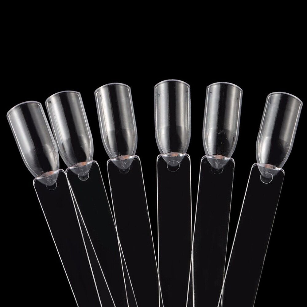 50Pcs/set Fan-shaped False Nail Polish Colour Display Card Swatch Sticks Practice Art Tips Nail Sample Sticks