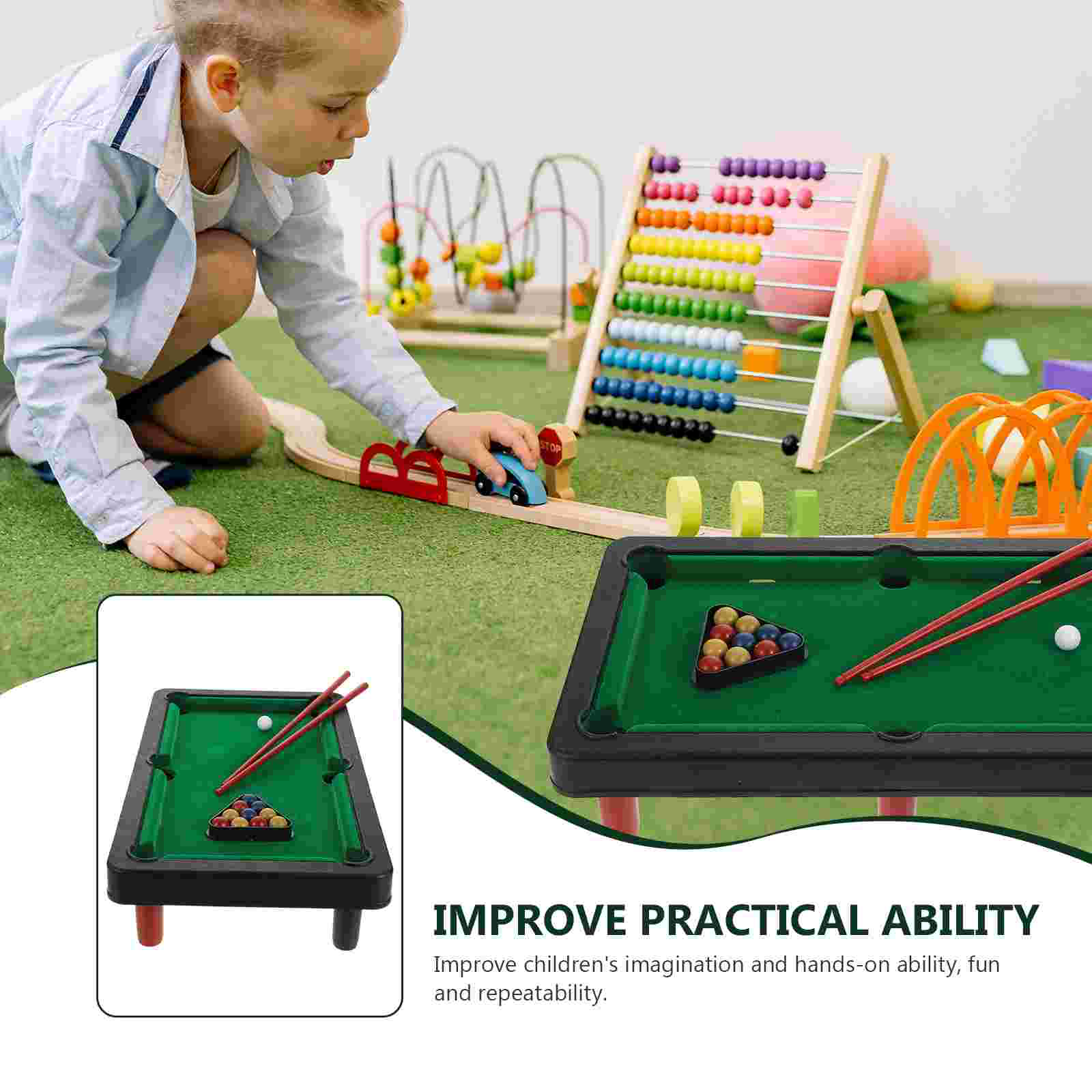 Mini Table Billiards Indoor Toy Small Pools Adults Boys Game Plaything Kid Outdoor Playset Basketball Ring Educational Board