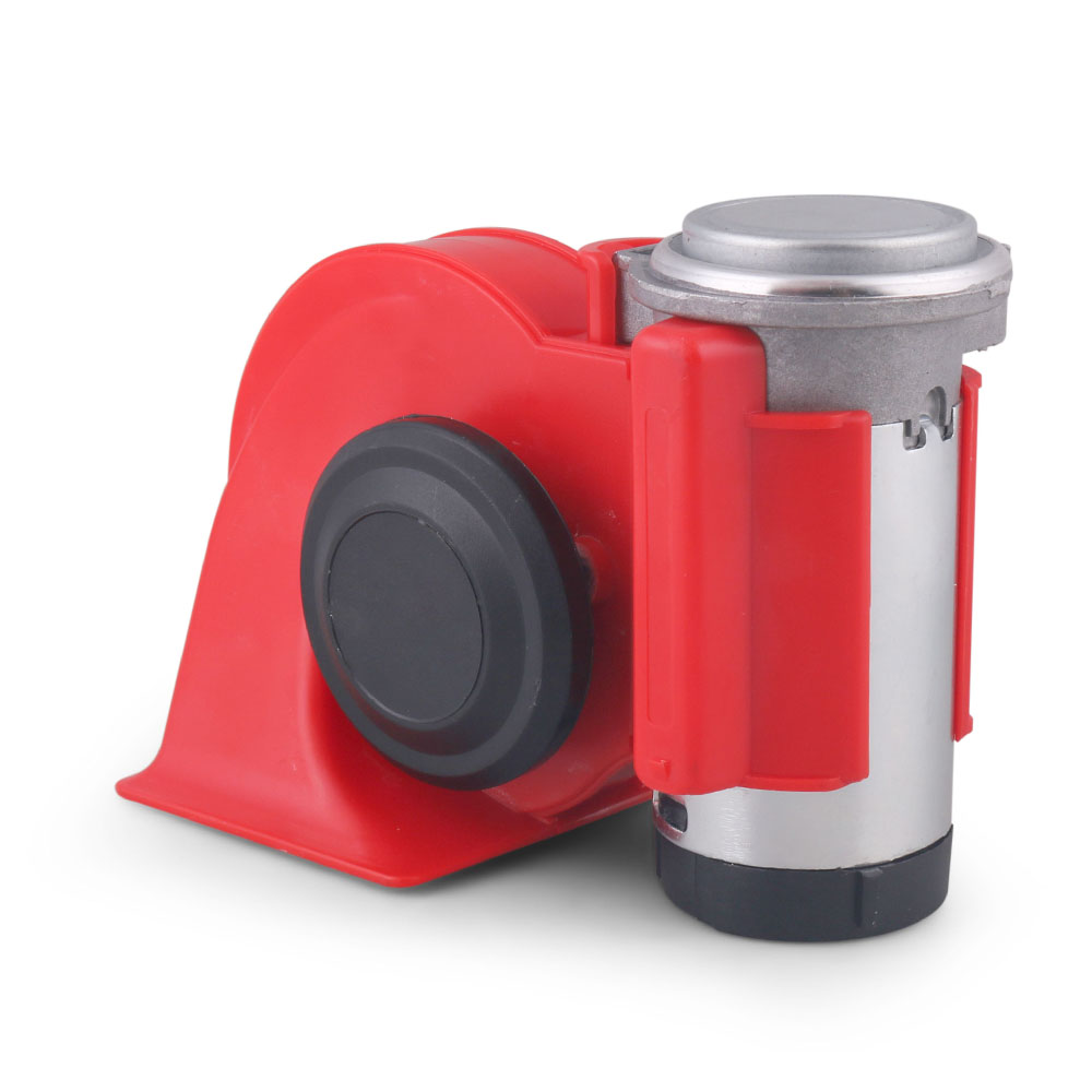 12V 115dB Car Air Horn Red Compact Dual Tone Electric Pump Loud Siren Vehicle for Car Motorcycle Truck Bicycle