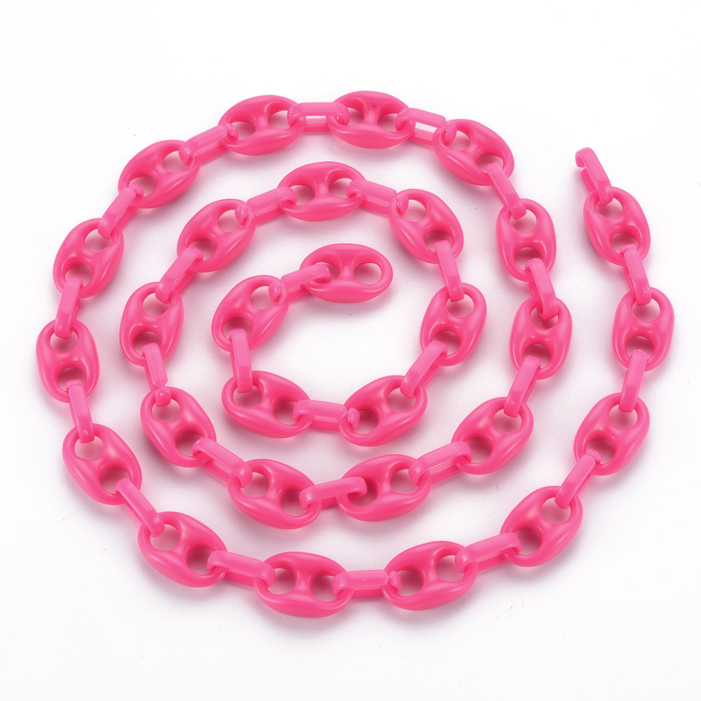Pandahall 1m Acrylic Coffee Bean Chains Oval Pig Nose Connector Link Chain for Jewelry Making DIY Women Chunky Necklace Bracelet