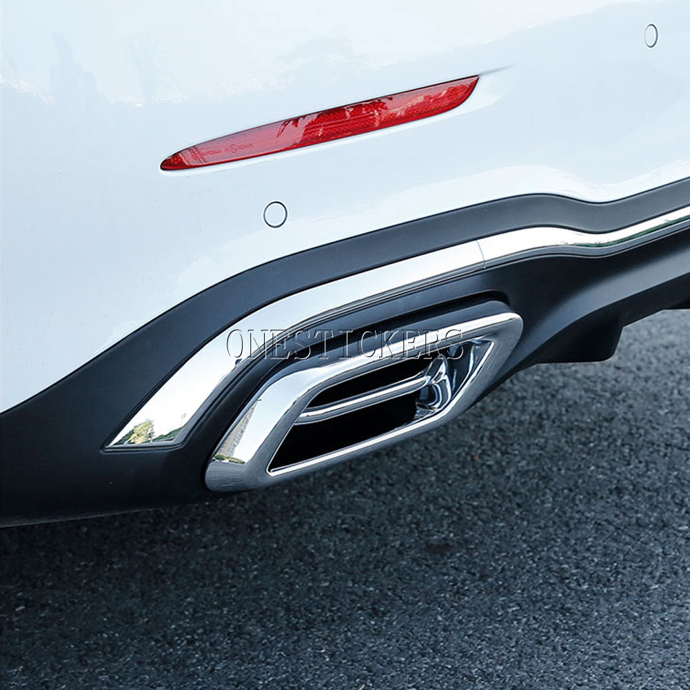 For Mercedes Benz C Class W206 C200 C220 C260 C300 2022+ ABS Car Accessories Tail Throat Exhaust Pipe Muffler Cover Trim Sticker