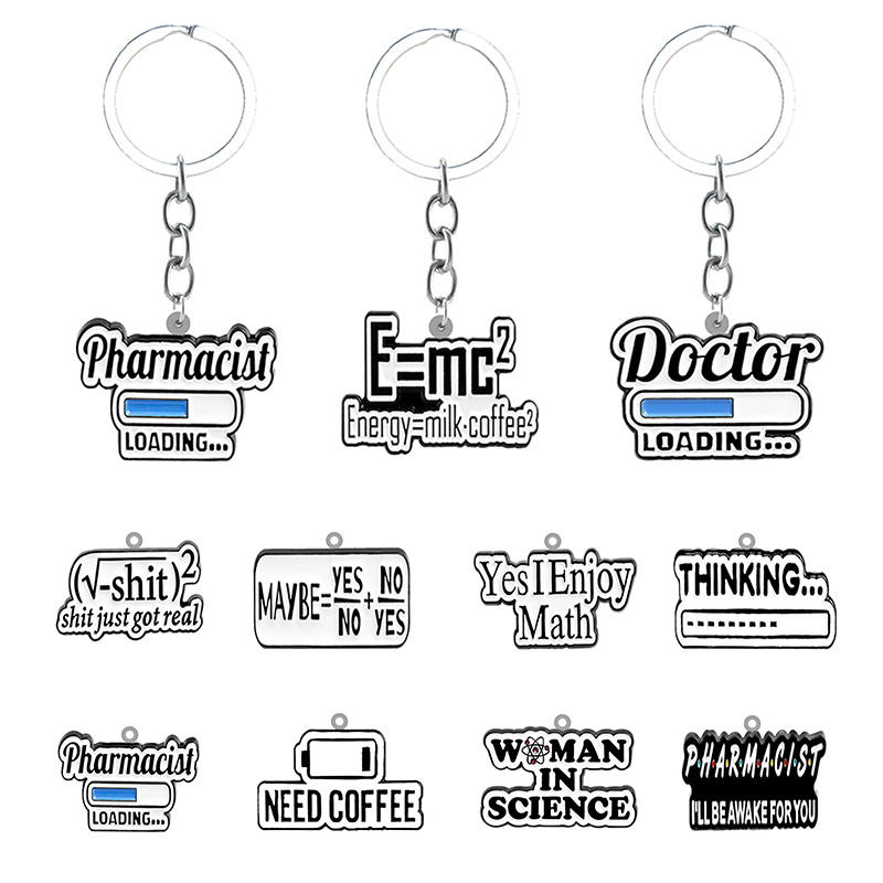 TAFREE Chemical Pharmacist Formula Epoxy Keychain Backpack School Bag Handbag Resin Pendant Jewelry Keychain