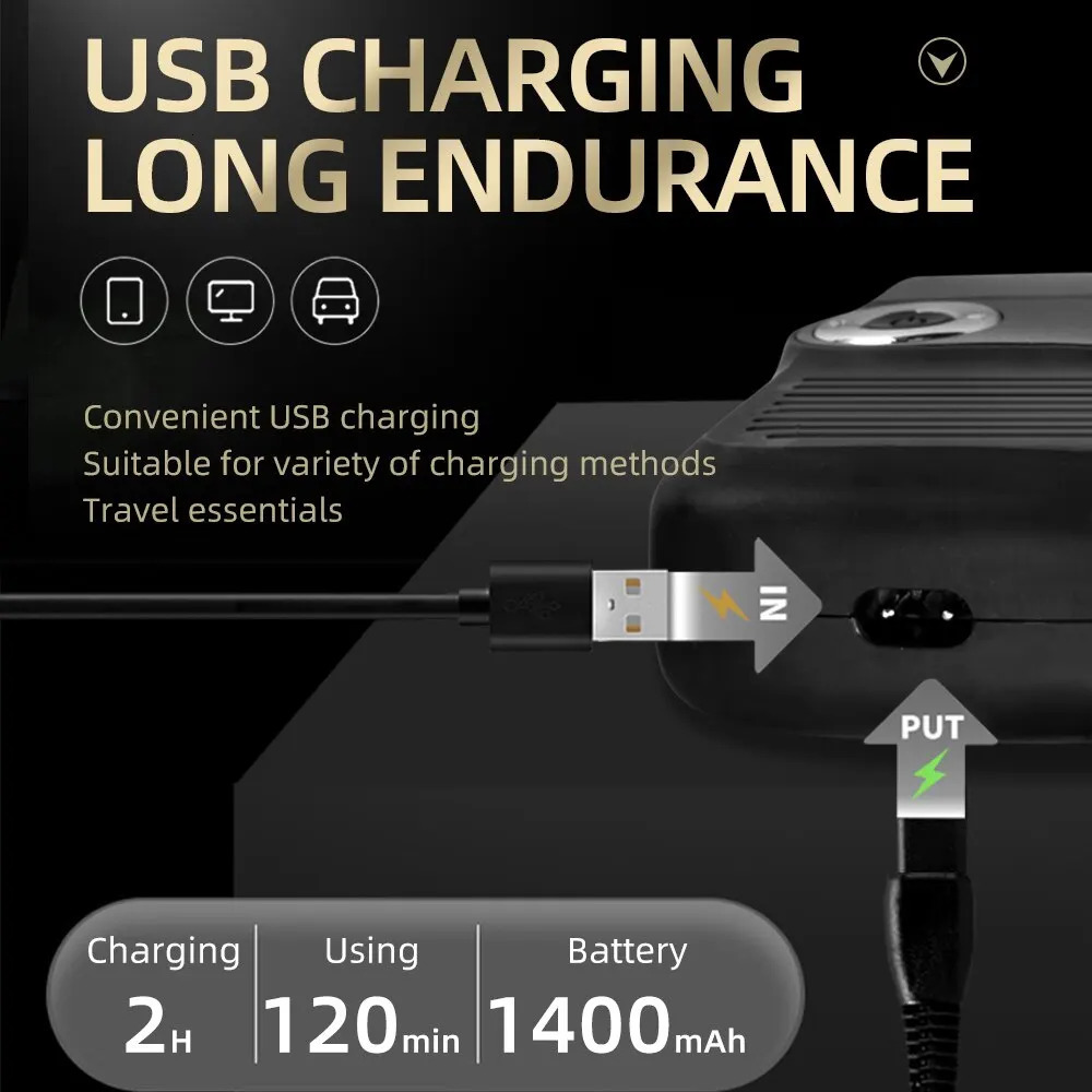 Professional Rechargeable Hair Clipper Capable of USB Charging and Suitable for Shaving Bald Heads and Trimming Beards. 240624