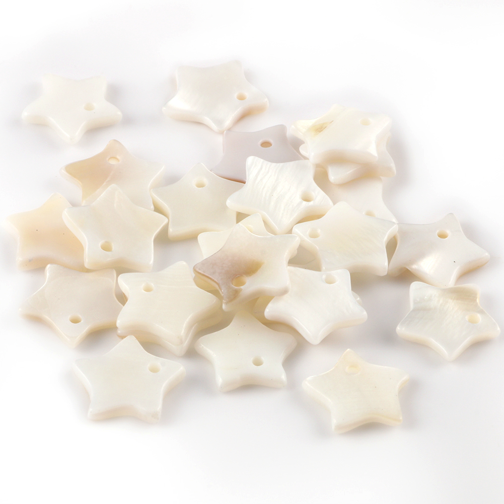 30pcs/lot Natural White Mother Of Pearl Shell Beads Loose round heart star Shell Chip Charms beads For Bracelet Jewelry Making