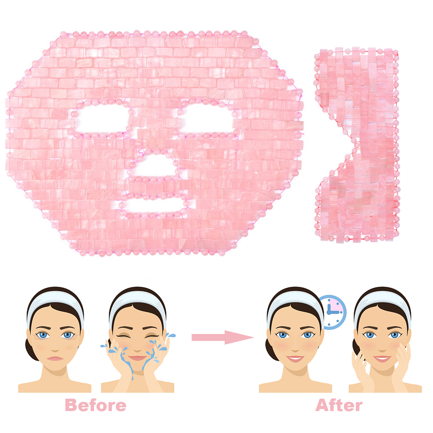 Natural Jade Face Eye Mask Quartz Stone Cold Therapy for Face Skin Care Jade Masks Anti-aging Dark Circles Facial Care Tool