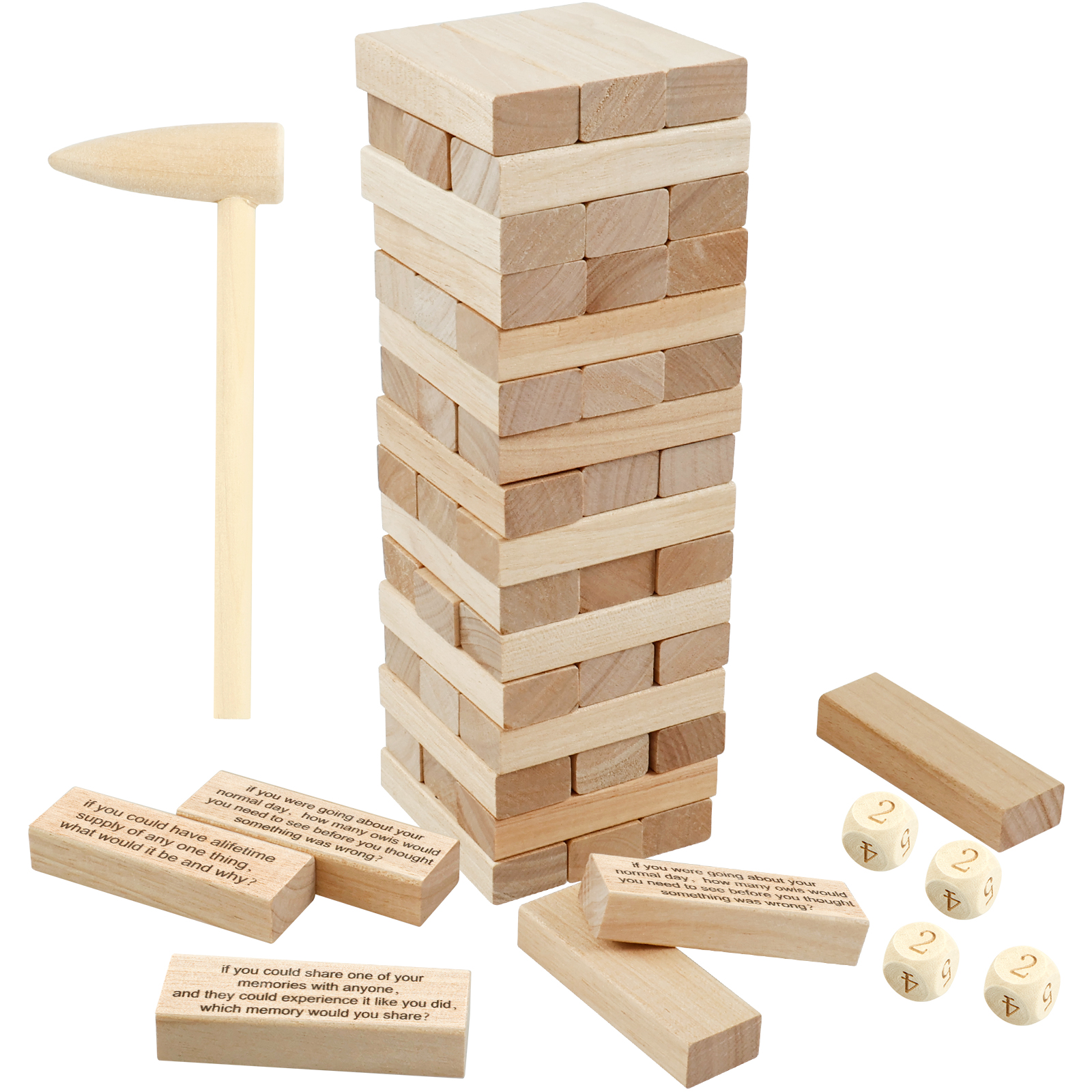 Questions Tumbling Tower Game Set Wooden Tower Stacking Blocks Game Funny Tumbling Tower Game Stacking Brick Blocks Icebreaker