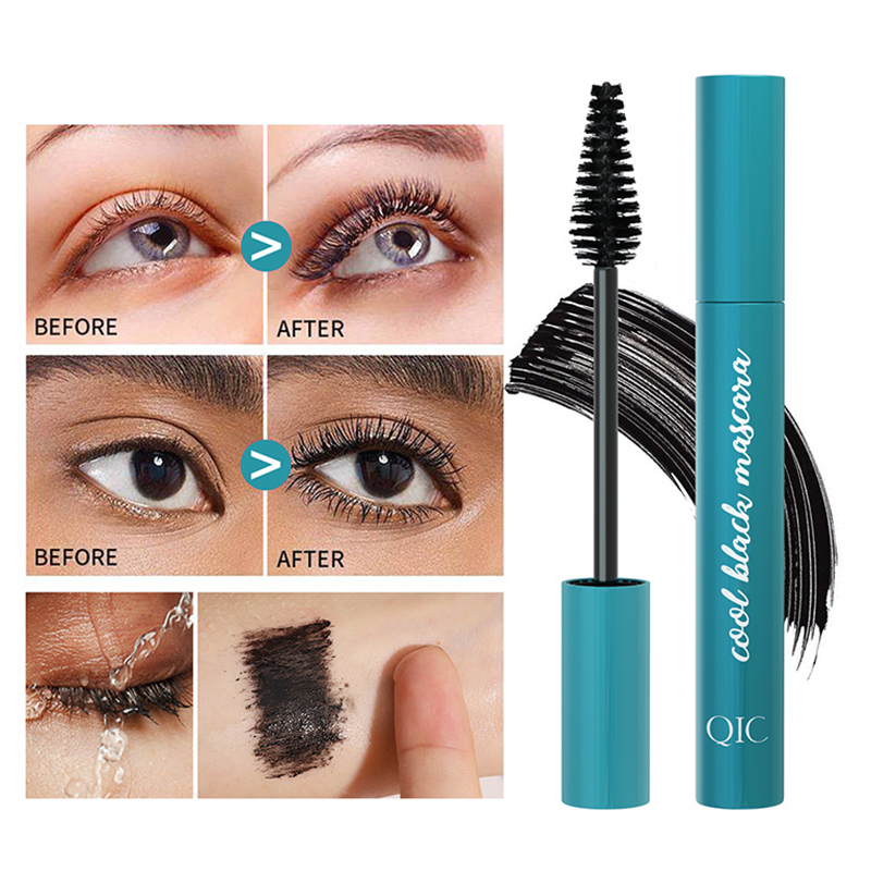 QIC New 4D Waterproof Mascara Makeup Easy To Wear Eye Lash Curling Mascara Eyes Eyelash Thick Black Liquid Pen Lashes
