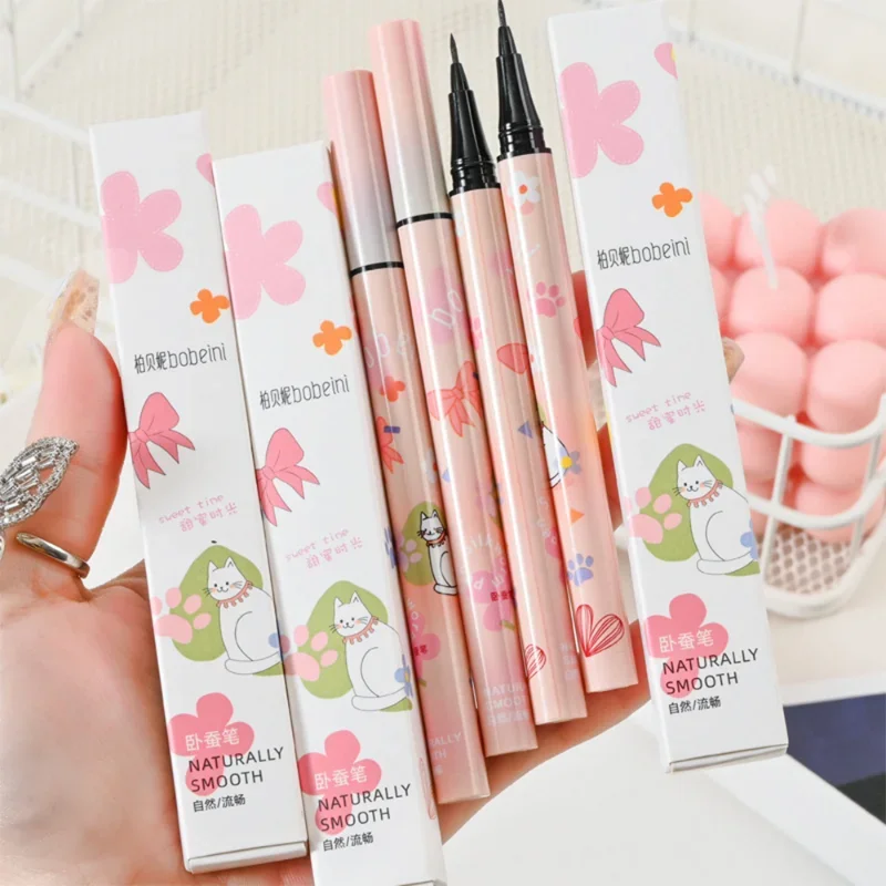 Ultra-fine Lasting Liquid Eyeliner Pen Makeup Waterproof Black Brown Lying Silkworm Pencil Quick-dry Eyeliner Cosmetics 6 Colors