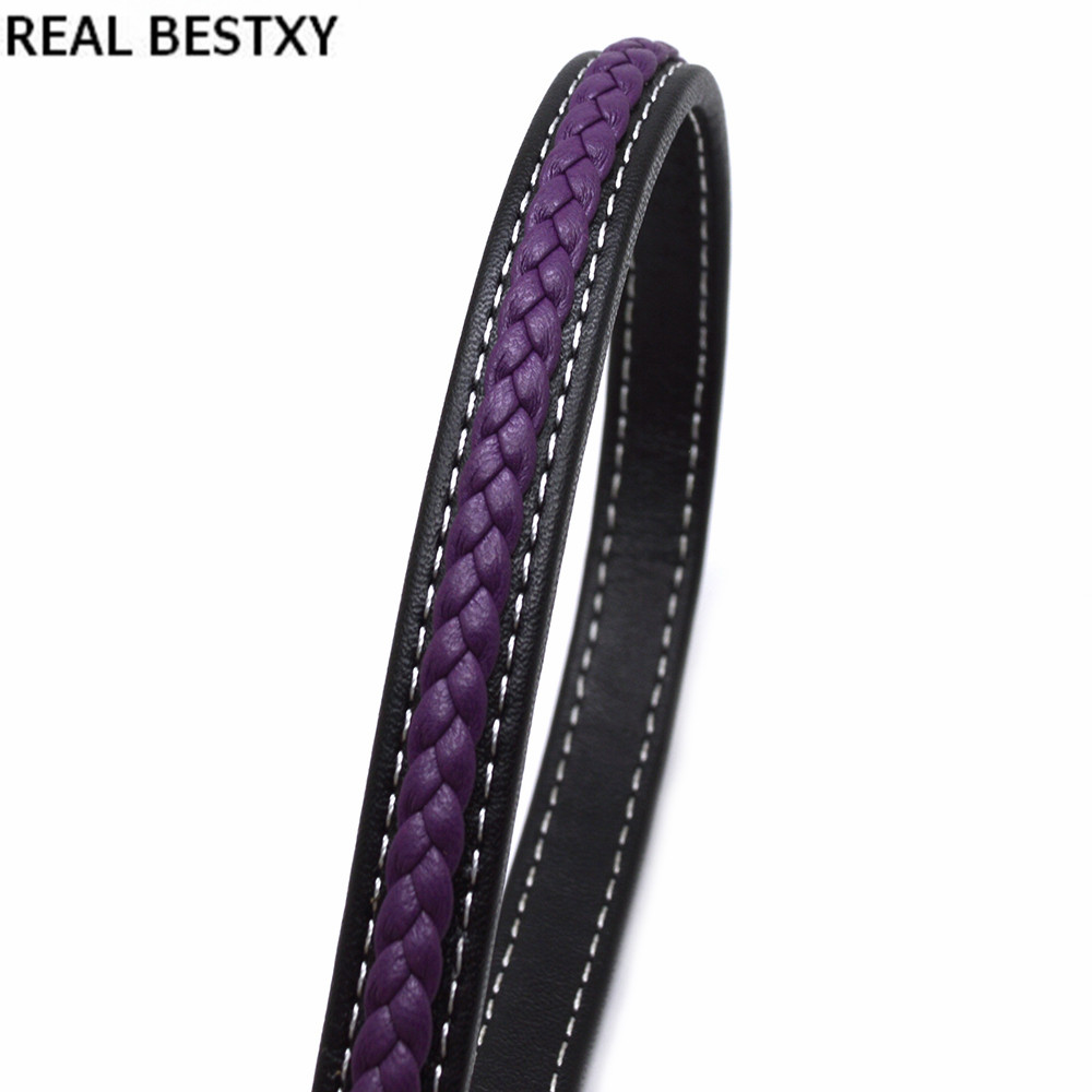 REAL BESTXY 12*6mm Fiber Braided Leather String Cord For DIY Bracelet Jewelry Making Rope Craft Jewelry Accessories Materials