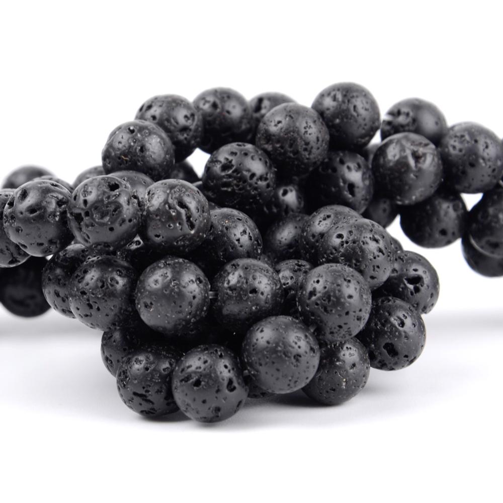 Natural Volcanic Rock Lava Stone Beads For Jewelry Making Round Loose Spacer DIY Bracelet Handmade 4/6/8/10/12mm