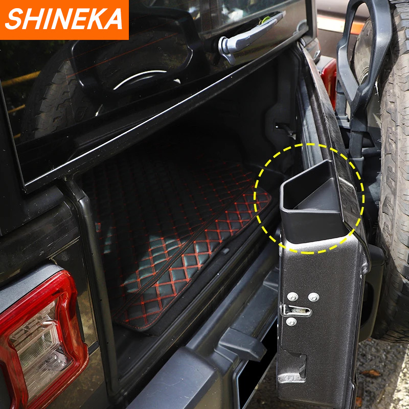 SHINEK Stowing Tidying For Jeep Wrangler JL 2018 2019 2020 2021 Up Car Trunk Tailgate Storage Box Organizer Tray Accessories