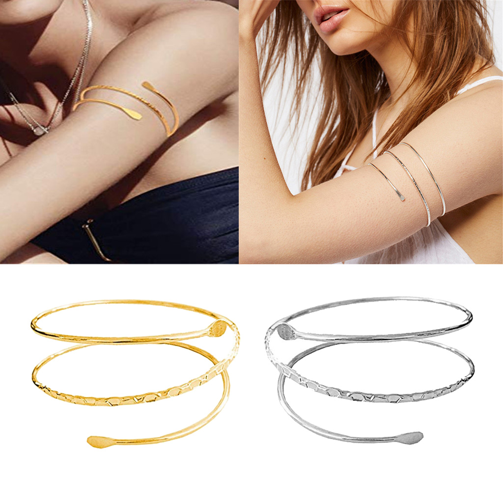 Arm Bracelet Chain Boho Retro Greek Leaf Style Adjustable Arm Bracelet for Women Girls Simple Retro Bracelet Bangle Jewelry