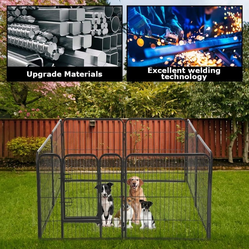 Dog Playpen 8 Panels 40 Inches Dog Pen Extra Large Indoor Outdoor Back or Front Yard Cage Fencing Doggie Rabbit Cats Outside