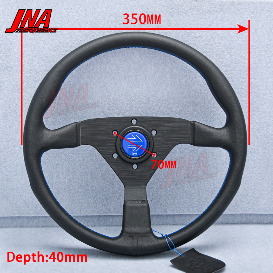 For Honda Classic Modified Car Steering Wheel Microfiber Leather JDM Racing Sport Steering Wheel Red/Blue/Black Stitches PC-ST51