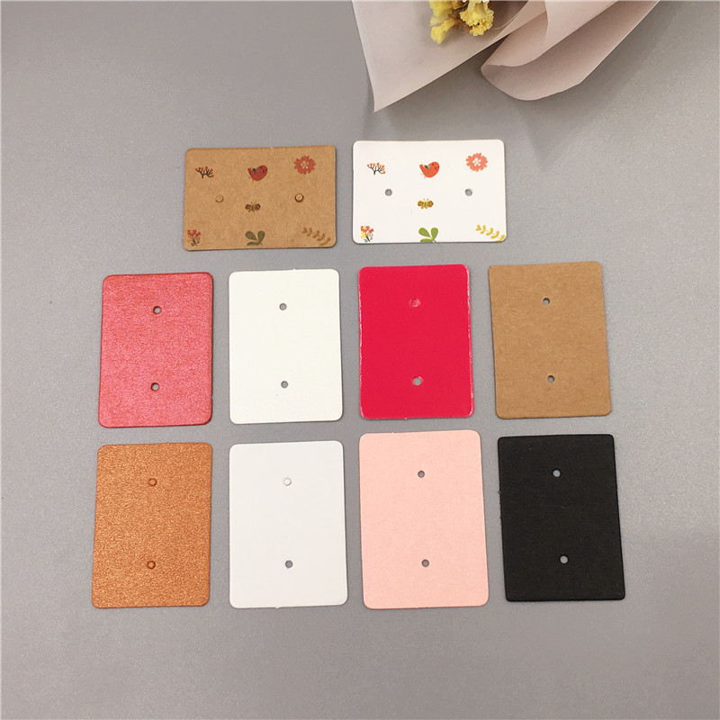 3.5*2.5cm 100Pcs/ Lot Kraft Paper Ear Studs Hang Tag Jewelry Display Card Earring Kraft Paper Tag Ear Ring Paper Hang Price Tags
