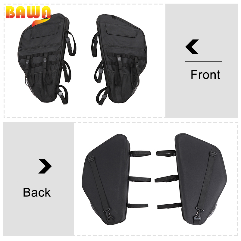 Roll Bar Storage Bag Cargo Cage with Multi-Pockets Organizers Cargo Bag Saddlebag Tool For 4-door Jeep Wrangler JL JK 2007-2022