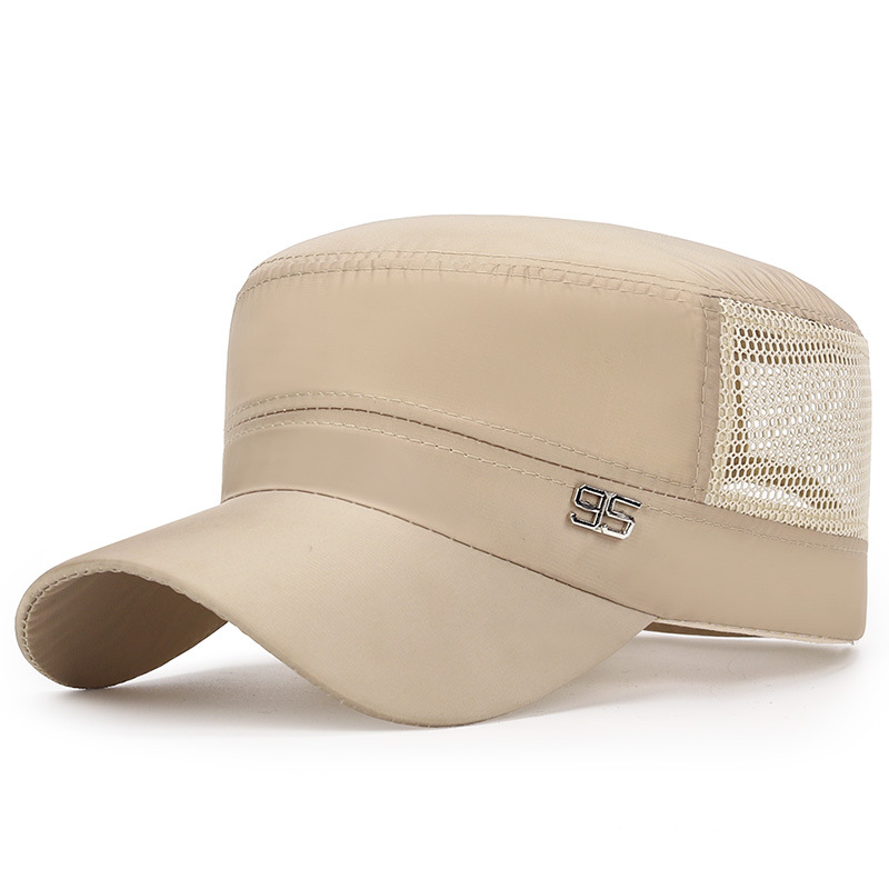 New Summer 95 Military Hats Breathable Mesh Flat Top Caps Men Women Unisex Outdoor Travel Adjustable Casual Cadet Army Cap