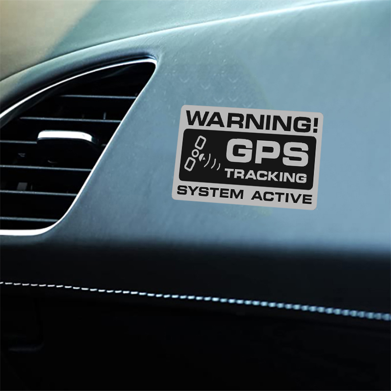 12cm*8cm Cover Scratch Car Sticker Noticeable Warning GPS Tracking System Active Sunscreen Waterproof Decals Auto Parts,1pcs