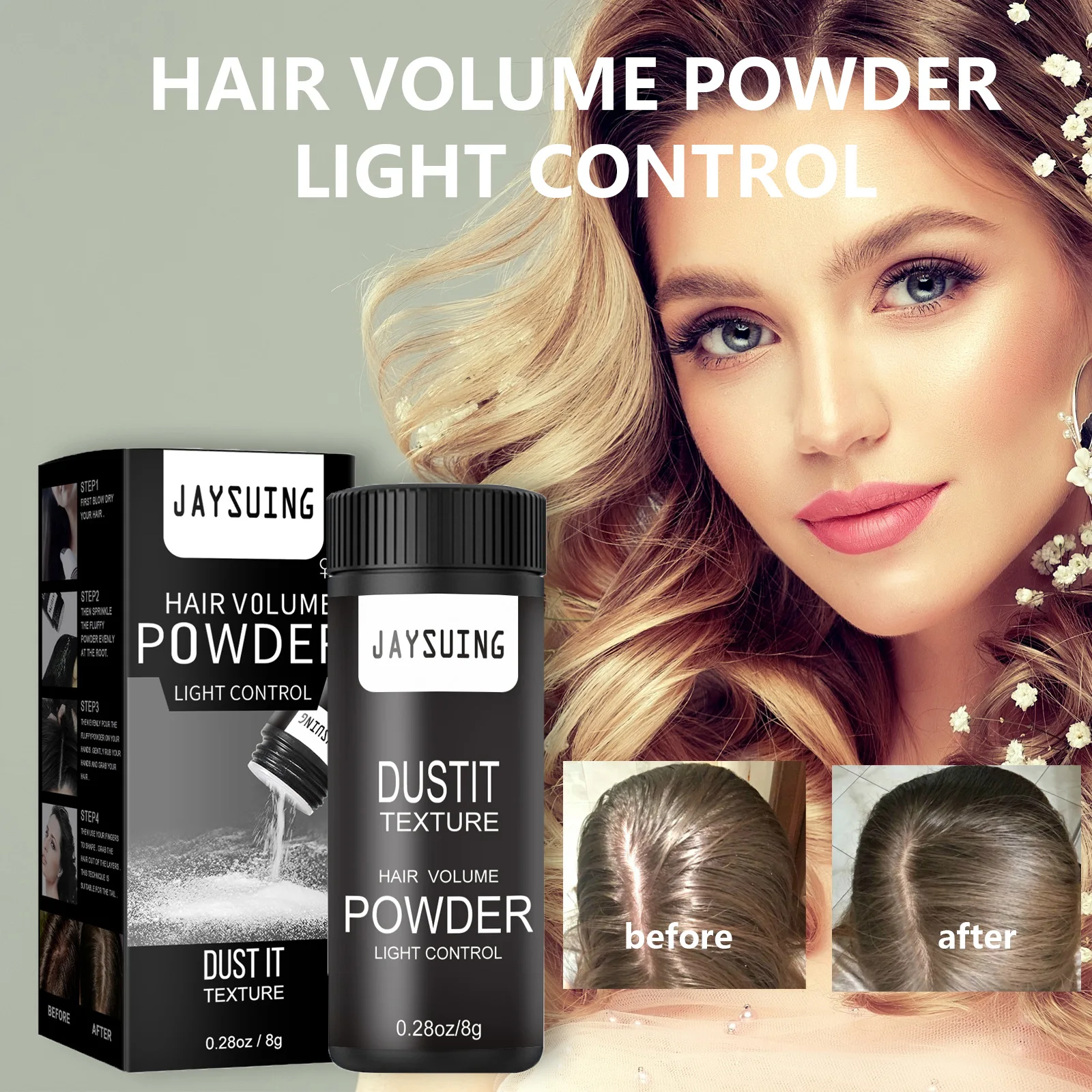 Mattifying Hair Powder Increases Hair Volume Long-Lasting Hair Texturizer Powder Unisex Fluffy Thin Hairs Styling Powder