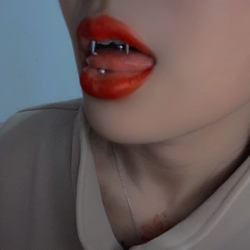 Dracula Nail Surgical Steel Piercing Smile Lip Nail Piercing Tooth Nail C-Shape Spike Lips Hoop Rings Vampire Teeth Decor