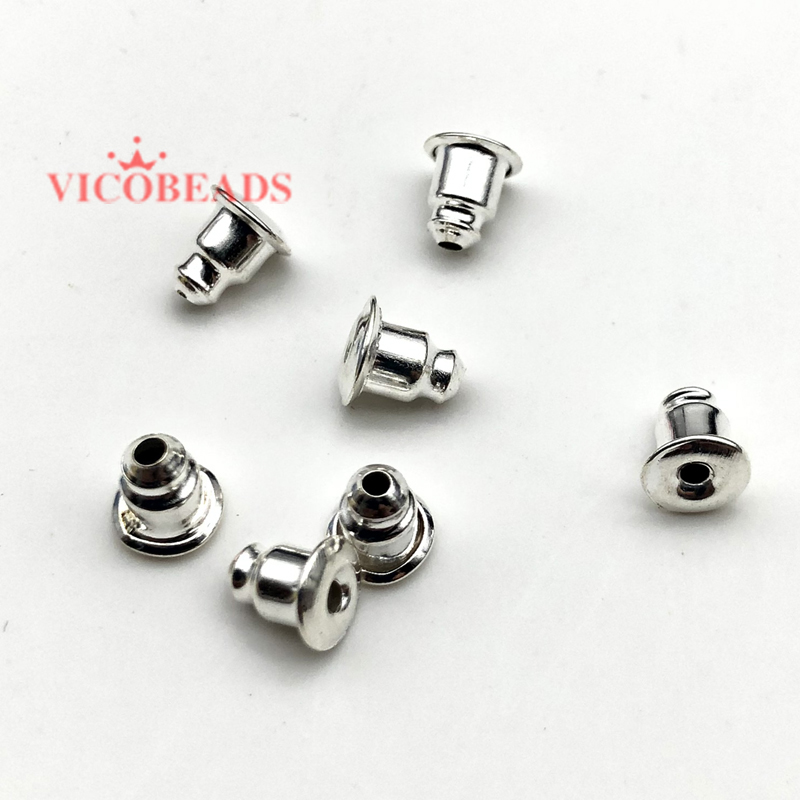 200pcs/pack metal earring back/ earring plug/earrring safety backs/ earring stopper Silver Gold Bronze 4 colors Simple fashion