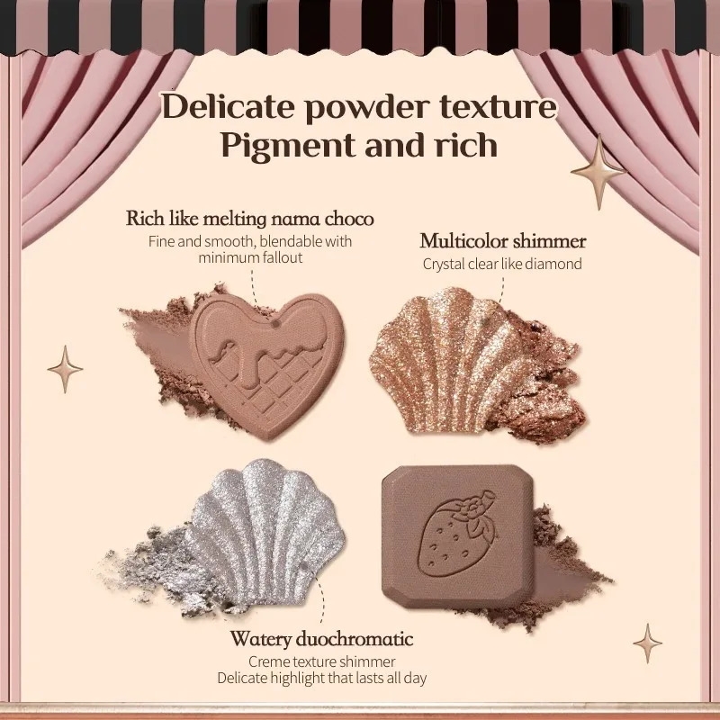 Chocolate 8 Colour Eyeshadow Palette Shimmer Matte Chameleon Pressed Glitter Long Lasting Eye Shadow Maquillage 240624