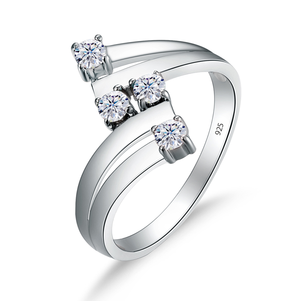 Szjinao Pure Silver Moissanite Rings For Women White Gold Plated Wedding Engagement Jewelry Trending Hot Product Certificate New