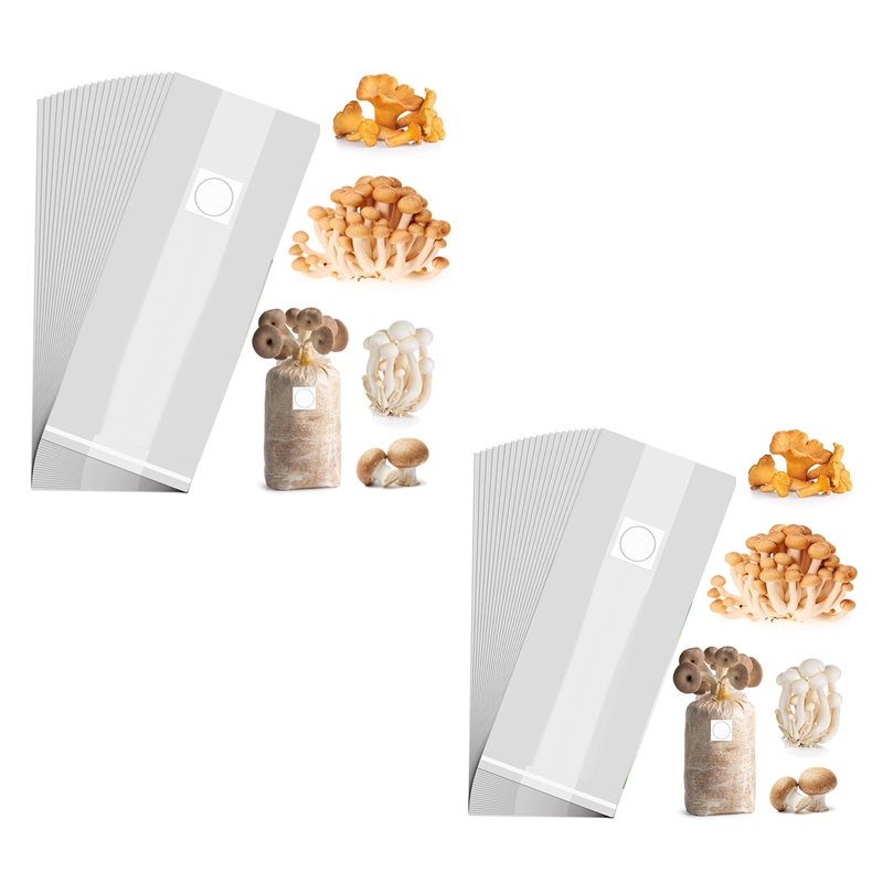 Mushroom Grow Bags,Polypropylene Mushroom Spawn Bag 8X5x20inch With Breathable For Substrates Strong Tear